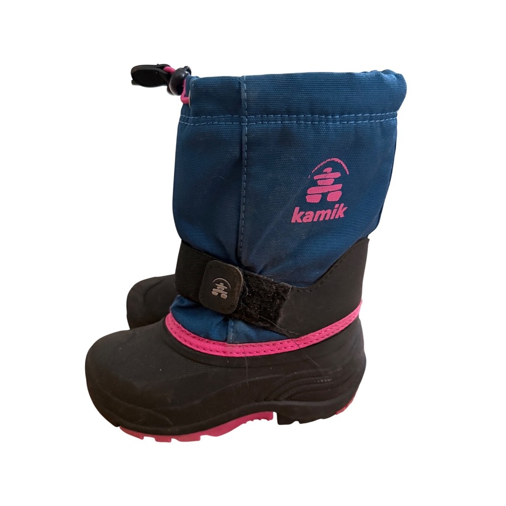 Kamik Kids Snow Boots Blue Pink Waterproof Winter Boots Size 10 Toddler